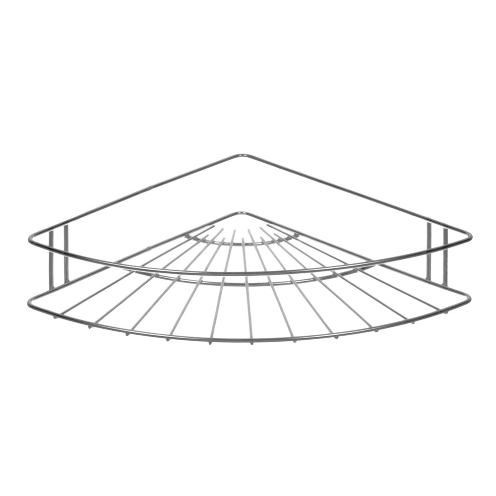 Полка для ванной комнаты угловая 19х19х10 см цвет хром