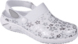 Полуботинки (тип сабо) DANY (ДЕНИ), женские, иск кожа ЭВА/резина (белый с серым принтом/MUG) - фото 103753