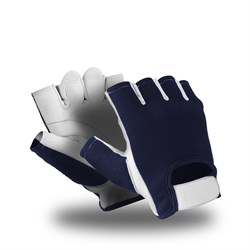 Полуперчатки ВИБЛОК (VG-571), полиэфир, кожа, VibraGel®, Velcro®, цвет сине-белый - фото 104202