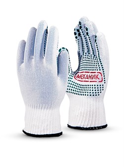 Перчатки МЕХАНИК (MG-113), нейлон/хлопок, SlipGrip, оверлок, цвет белый - фото 104217