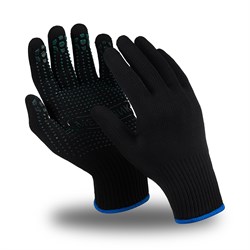 Перчатки МЕХАНИК БЛЭК (MG-114), нейлон/хлопок, SlipGrip, оверлок, цвет черный - фото 104218