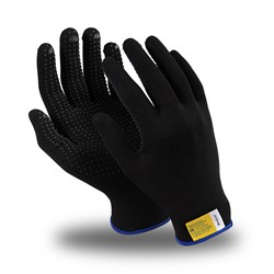Перчатки МИКРОН БЛЭК ПВХ (MG-112), нейлон, SlipGrip, оверлок, цвет черный - фото 104223