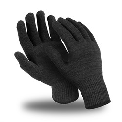 Перчатки ЭТАЛОН (MG-106), хлопок/полиэфир, оверлок, цвет черный - фото 104230