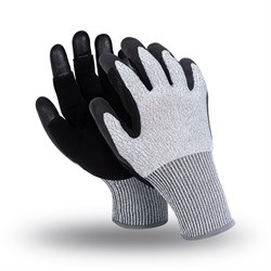 Перчатки СТИЛКАТ СПЛИТ (MG-492), Armorcut Technology, нитрил частичный, спилок, оверлок - фото 104242