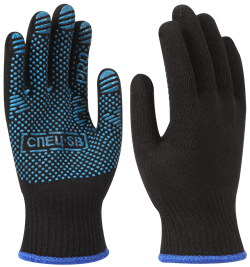 Перчатки трикотажные с ПВХ СПЕЦ-SB® PRO черный - фото 104259