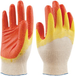 Перчатки ОРАНЖ, х/б с 2-м латексом - фото 104303