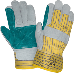 Перчатки ДОКЕР, (P2201), спилок, х/б, усиленный наладонник, жесткий манжет, подкладка - фото 104345