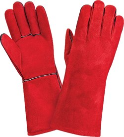 Краги МЕТАЛЛУРГ, (T12 ECO2), спилок, 5-ти палые, красные, подкладка байка/полулен, усиленные швы - фото 104356