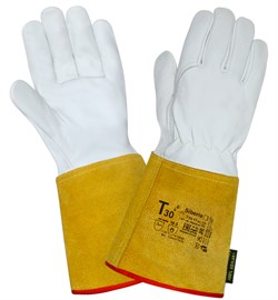 Краги TIG (T30-11-ru), овечья кожа, манжет спилок - фото 104359