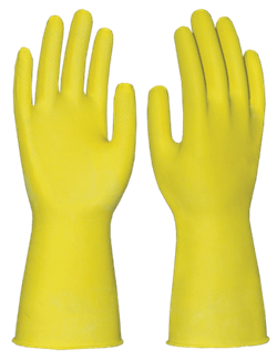 Перчатки ХОЗЯЙСТВЕННЫЕ, латекс, без подложки, 0.36/300мм - фото 104396