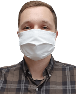 Маска для лица Бязь 120 г/м2, белая, прямоугольная - фото 104568