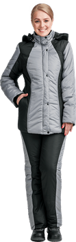 Костюм УРАЛОЧКА зимний, черный-серый, женский - фото 104574