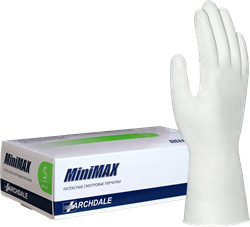 Перчатки ОБЩЕМЕДИЦИНСКИЕ, латекс, опудренные (MINI MAX) - фото 104905
