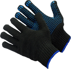 Перчатки х/б с ПВХ ПРЕМИУМ, 72 гр, черные, арт 201 - фото 104910