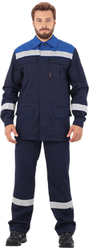 Костюм АНТИСТАТ летний, т/синий-василек - фото 105141