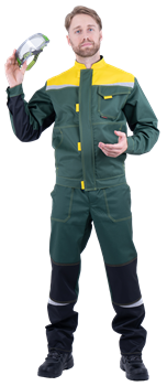 Костюм КМ-10 ЛЮКС летний, зеленый-желтый (Куртка+полукомбинезон) - фото 105335