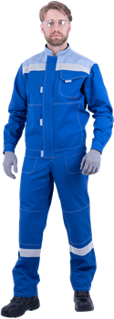Костюм РАЦИОНАЛИЗАТОР летний, василек-серый, 100% х/б, (куртка, полукомбинезон) - фото 105590