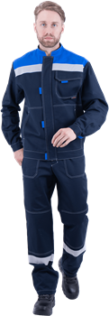 Костюм РАЦИОНАЛИЗАТОР летний, т.синий-василек, 100% х/б, (куртка, брюки) - фото 105607