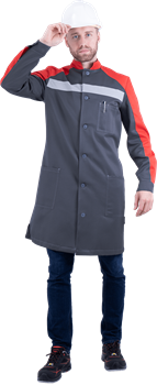 Халат РОУД летний, серый-красный - фото 105649