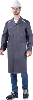 Халат ТУРБО SAFETY летний, серый-т.серый - фото 105930