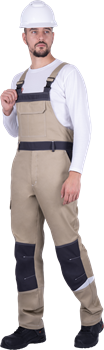 Полукомбинезон ТУРБО SAFETY летний, бежевый-т.серый - фото 105951