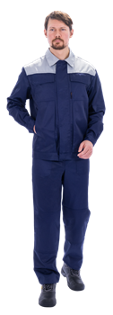 Костюм ТЕХНИК 2 летний, т/синий-серый (Куртка, полукомбинезон) - фото 106753