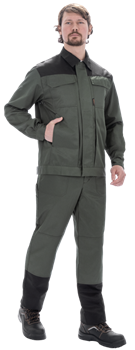 Костюм ТЕХНИК 2 летний, т/зеленый-черный (Куртка, полукомбинезон) - фото 106766