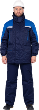 Костюм СПЕЦ зимний, т/синий-василек - фото 106822