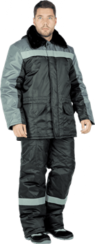 Куртка РЕГИОН зимняя, черный-серый - фото 106895