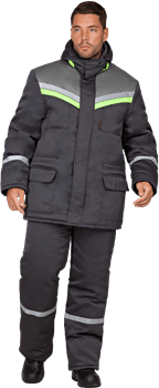 Куртка ВЬЮГА зимняя, т/серая - фото 107006