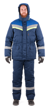 Костюм УРЕНГОЙ зимний, т/.синий-василек, 4 кл пояс - фото 107123