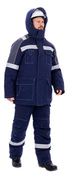 Костюм МЕГАСТАТОЙЛ зимний, т/синий-серый-оранж - фото 107213