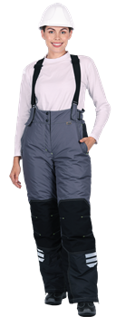 Брюки ЭДВАНС зимние, серый-т.серый-черный, женские - фото 107377