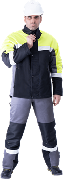 Костюм ЛОГГЕР ПРОТЕКТ, серый-черный-лимонный - фото 107432