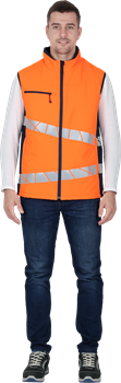 Жилет мужской утепленный ACTIVE, флуоресцентный оранжевый-синий - фото 107882
