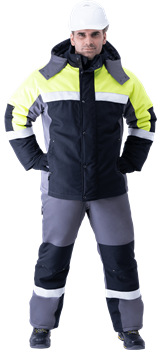 Костюм ЛОГГЕР ПРОТЕКТ утепленный, серый-черный-лимонный - фото 108328