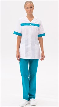 Костюм АНЮТА, белый-зеленый - фото 108510