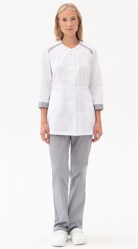 Костюм МИРАЖ, белый-св/серый - фото 108521