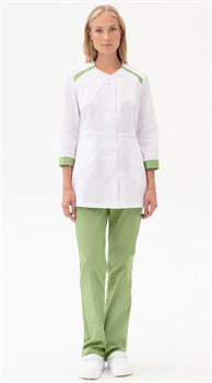 Костюм МИРАЖ, белый-св/зеленый - фото 108533