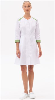 Халат МИРАЖ, белый-св/зеленый - фото 108567