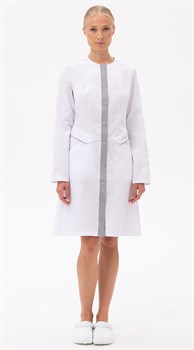 Халат КАРДИОЛОГИЯ, белый-серый - фото 108584