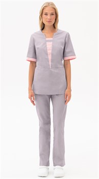 Костюм САНДРА, серый-св.розовый - фото 108642