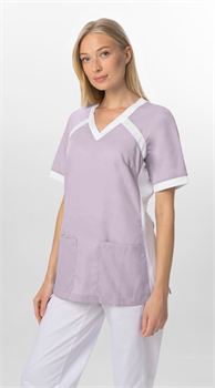 Блуза БЕРТИ, лавандово-розовая-белая - фото 108702