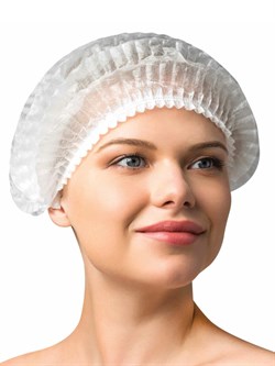 Шапочка ОДНОРАЗОВАЯ шарлотта, белая, (LAB014) - фото 108733