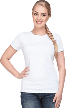 Футболка с лайкрой женская белая - фото 109183