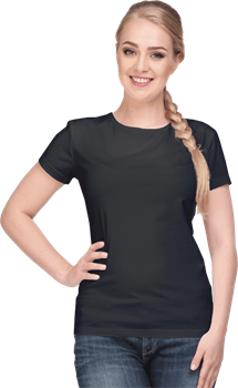 Футболка с лайкрой женская черная - фото 109184