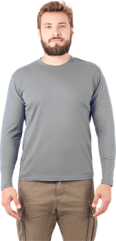 Футболка длинный рукав серая 160 г/м2 - фото 109188