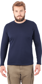 Футболка длинный рукав т/синяя 160 г/м2 - фото 109189