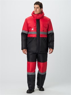 Костюм зимний Мегрес-2 СОП (тк.OxLine,90) п/к, красный/черный - фото 136182