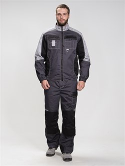 Костюм Вектрон-1 (тк.Смесовая,240) брюки, т.серый/св.серый/черный - фото 136855